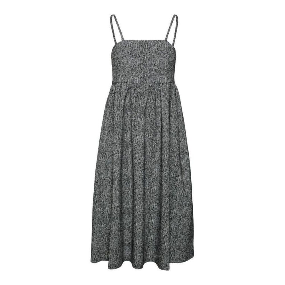 Aware Viscose Midi Dress with Flared Skirt Women Black Dresses